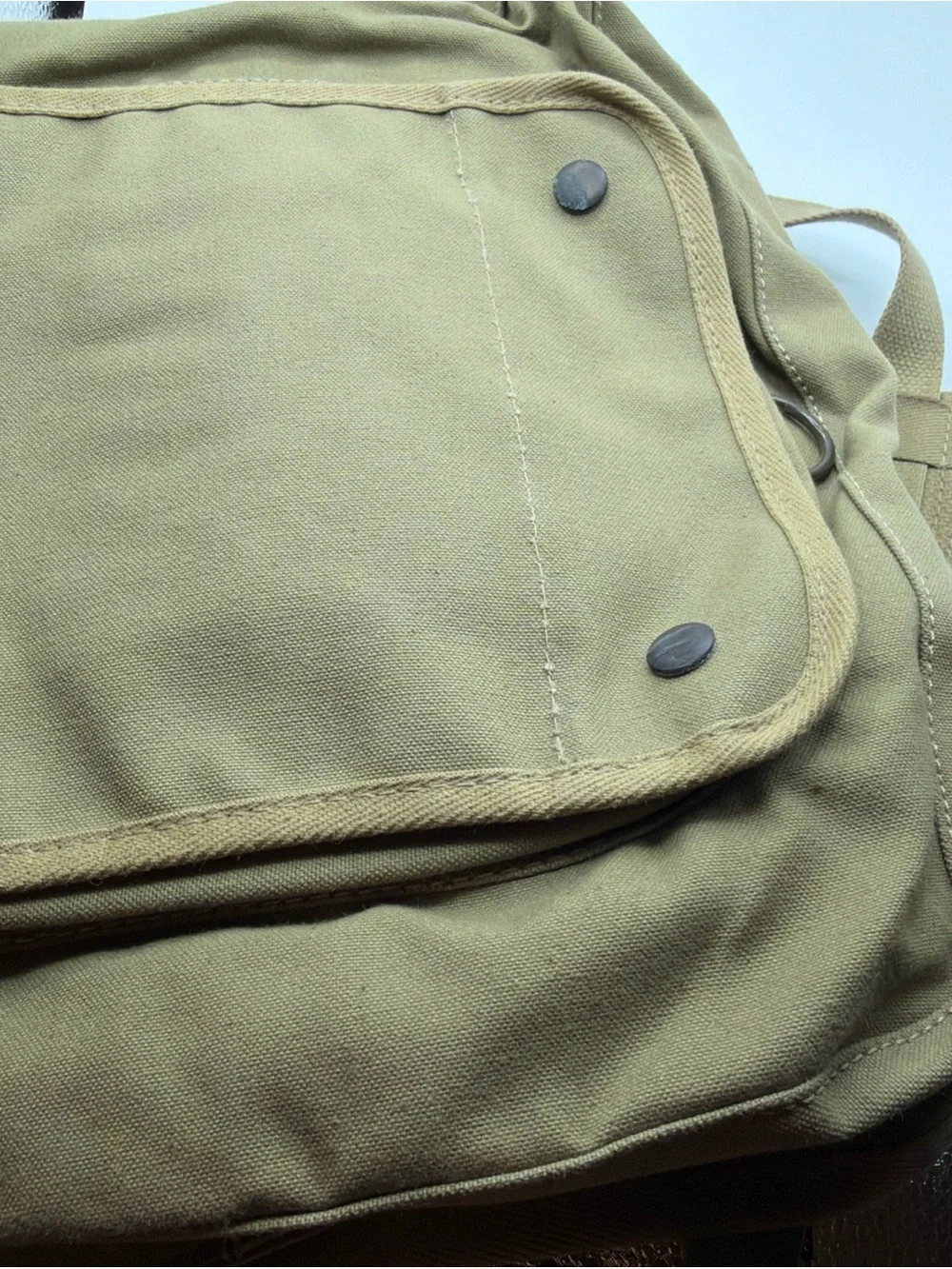 Vintage Banana Republic Khaki Cotton Israel Paratrooper Messenger Shoulder Bag